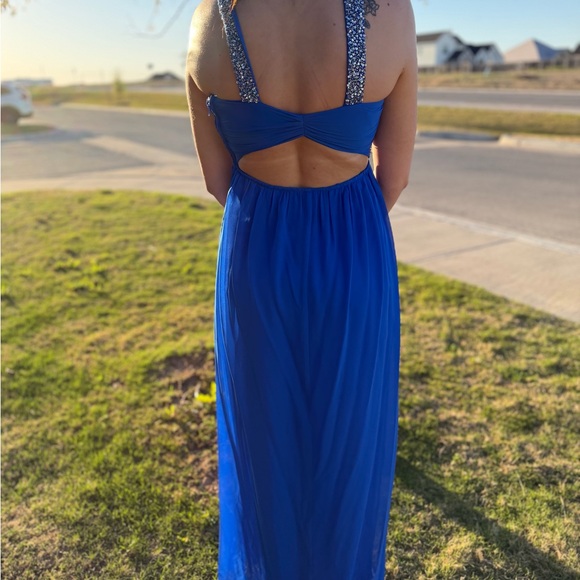 Royal Blue Embellished Evening Dress - Picture 2 of 2
